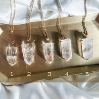 clear quartz necklace - gold