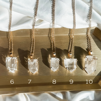 clear quartz necklace - gold