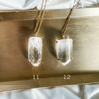 clear quartz necklace - gold