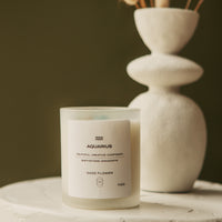zodiac series - crystal infused candle - aquarius
