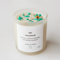 zodiac series - crystal infused candle - aquarius