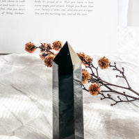 black obsidian point
