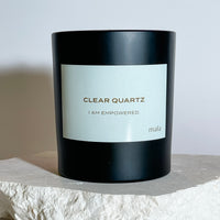 crystal infused clear quartz candle
