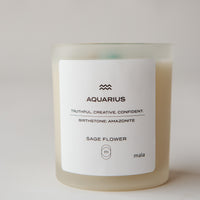zodiac series - crystal infused candle - aquarius