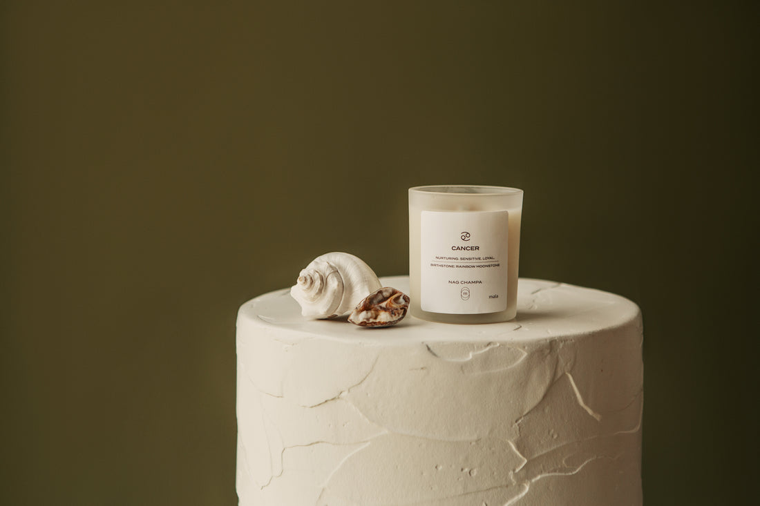 zodiac series - crystal infused candle - cancer