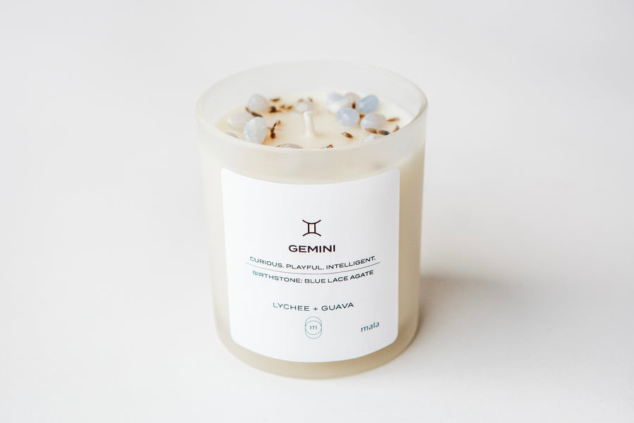 zodiac series - crystal infused candle - gemini