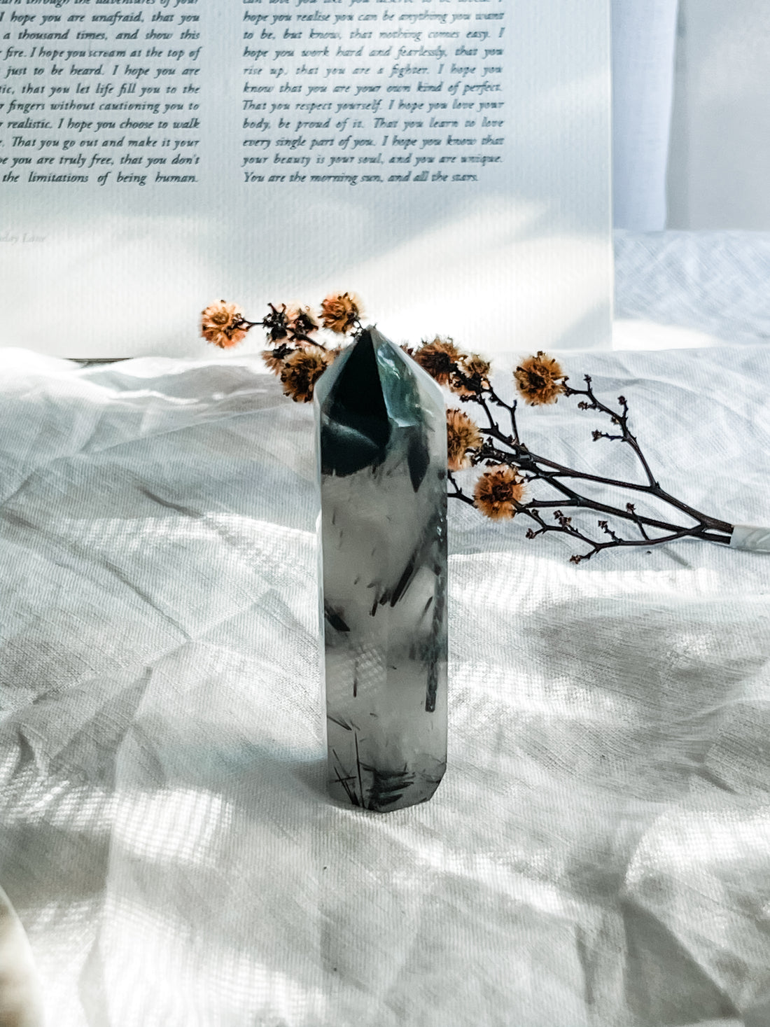 tourmaline quartz point
