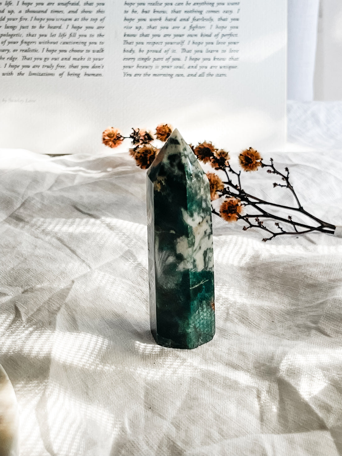 moss agate point