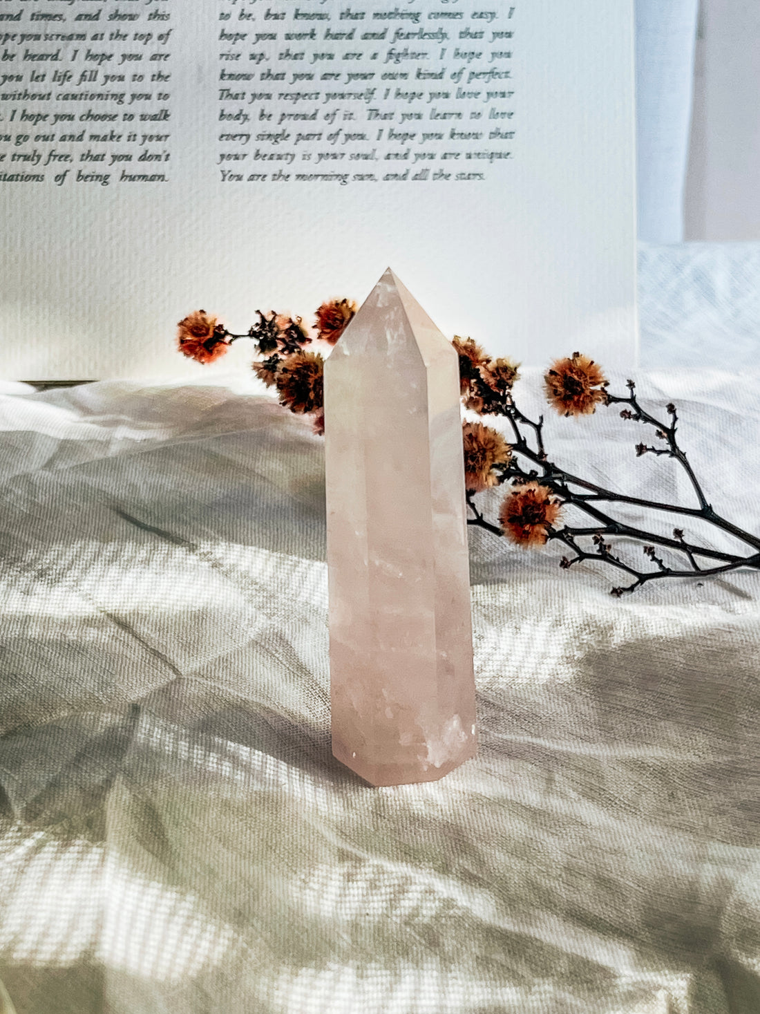rose quartz point