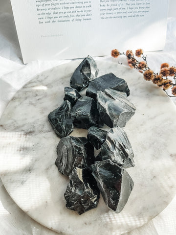 black obsidian rough