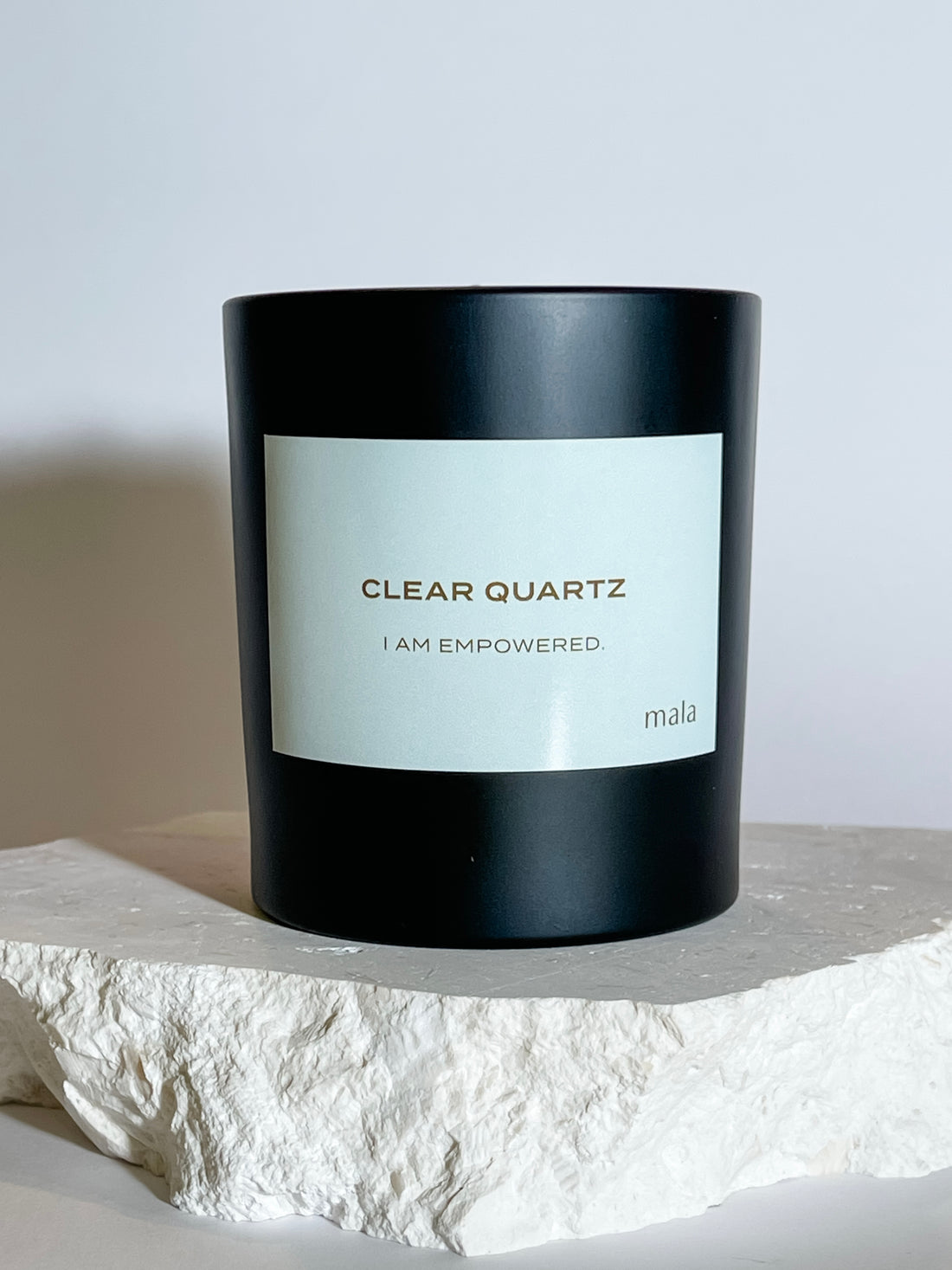 crystal infused clear quartz candle