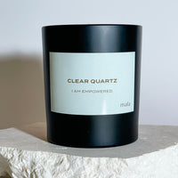crystal infused clear quartz candle