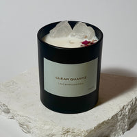 crystal infused clear quartz candle