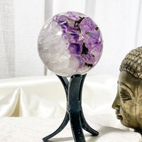 amethyst geode sphere on stand 06