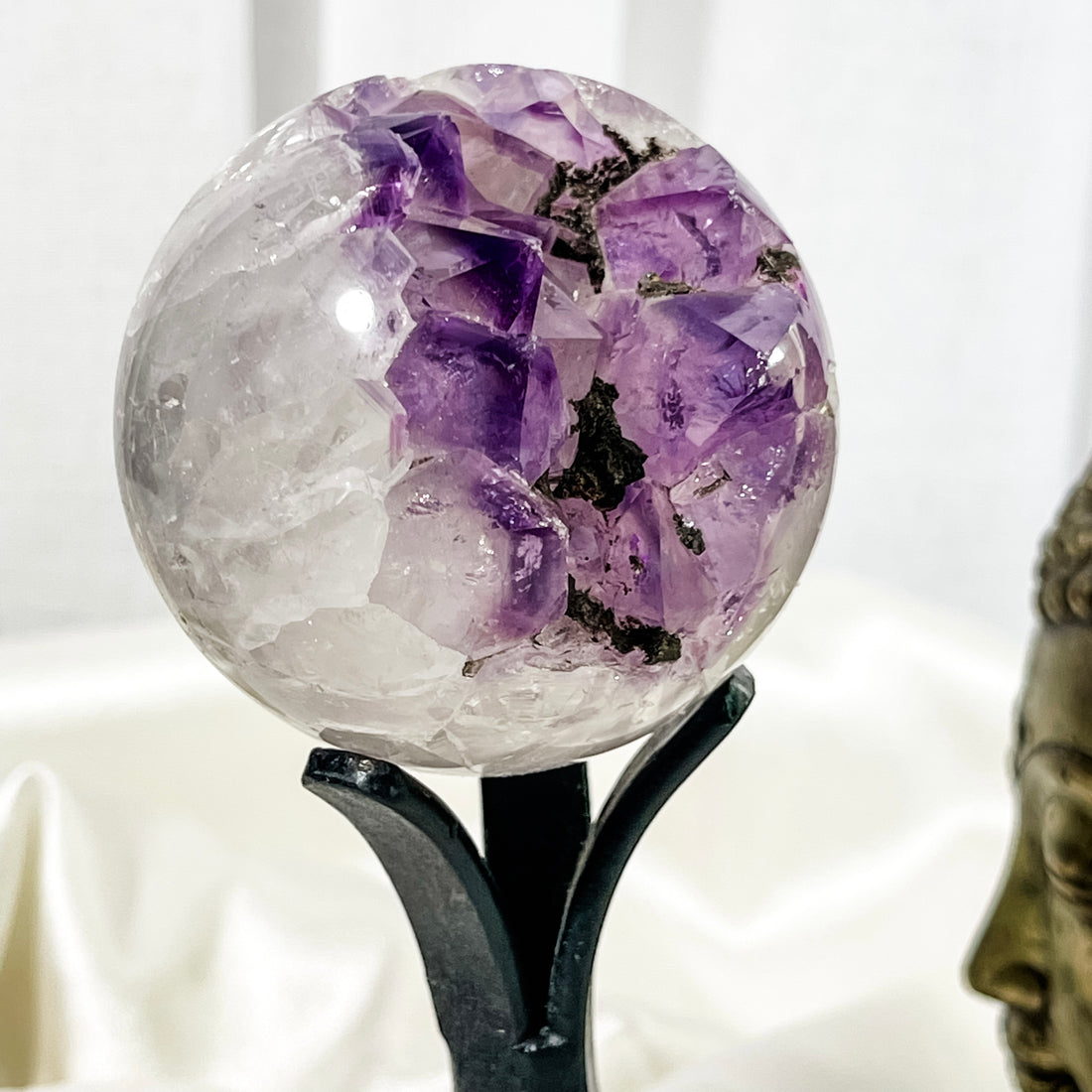 amethyst geode sphere on stand 06