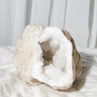 clear quartz geode HALF - 1A (matches with 1B)
