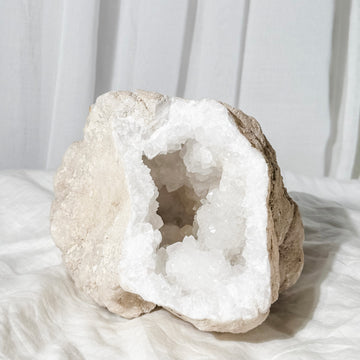 clear quartz geode HALF - 1A (matches with 1B)