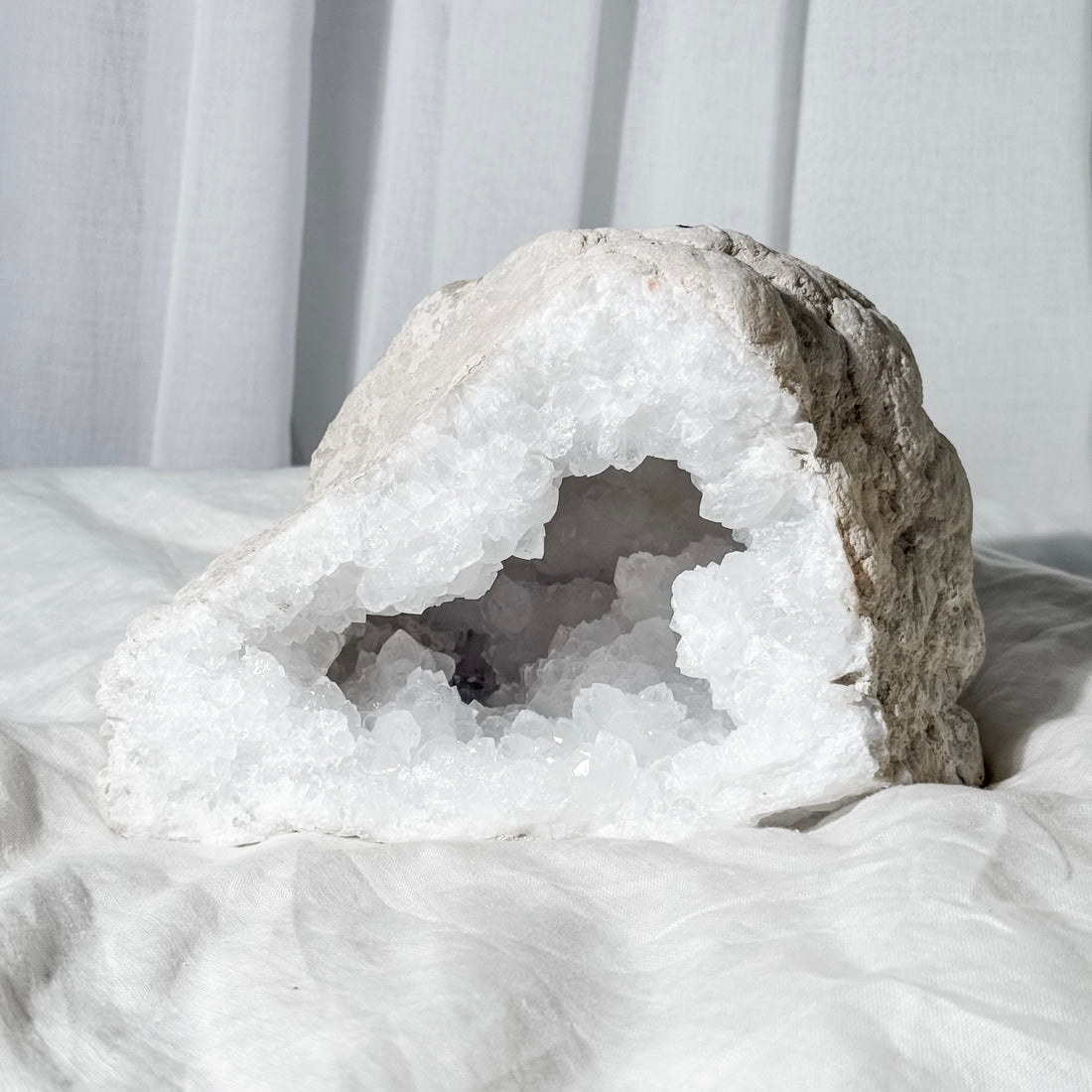 clear quartz geode HALF - 2A (matches with 2B)