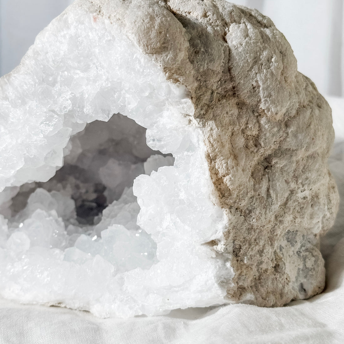 clear quartz geode HALF - 2A (matches with 2B)
