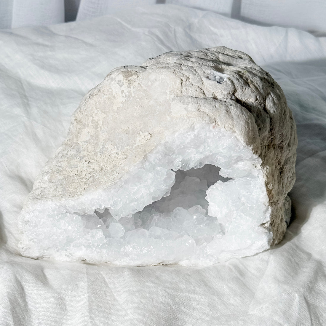 clear quartz geode HALF - 2A (matches with 2B)