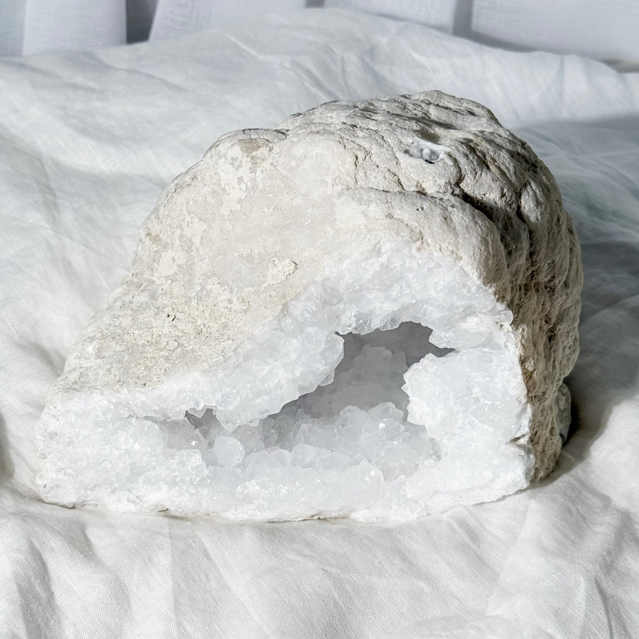 clear quartz geode HALF - 2A (matches with 2B)