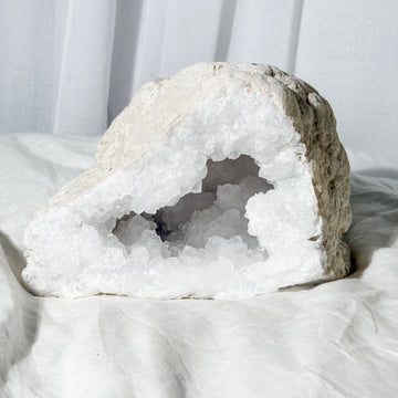 clear quartz geode HALF - 2A (matches with 2B)
