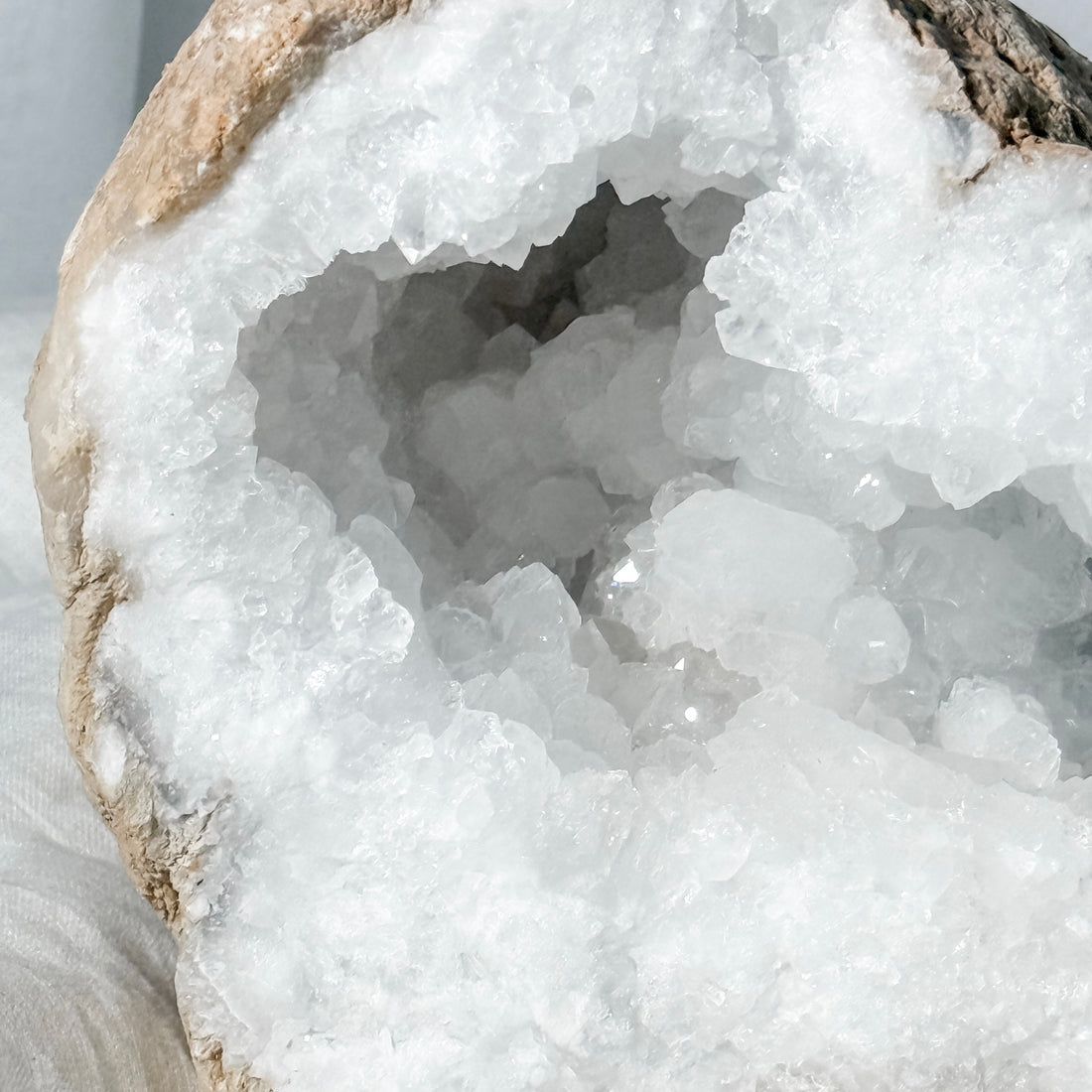 clear quartz geode HALF - 3B (matches with 3A)