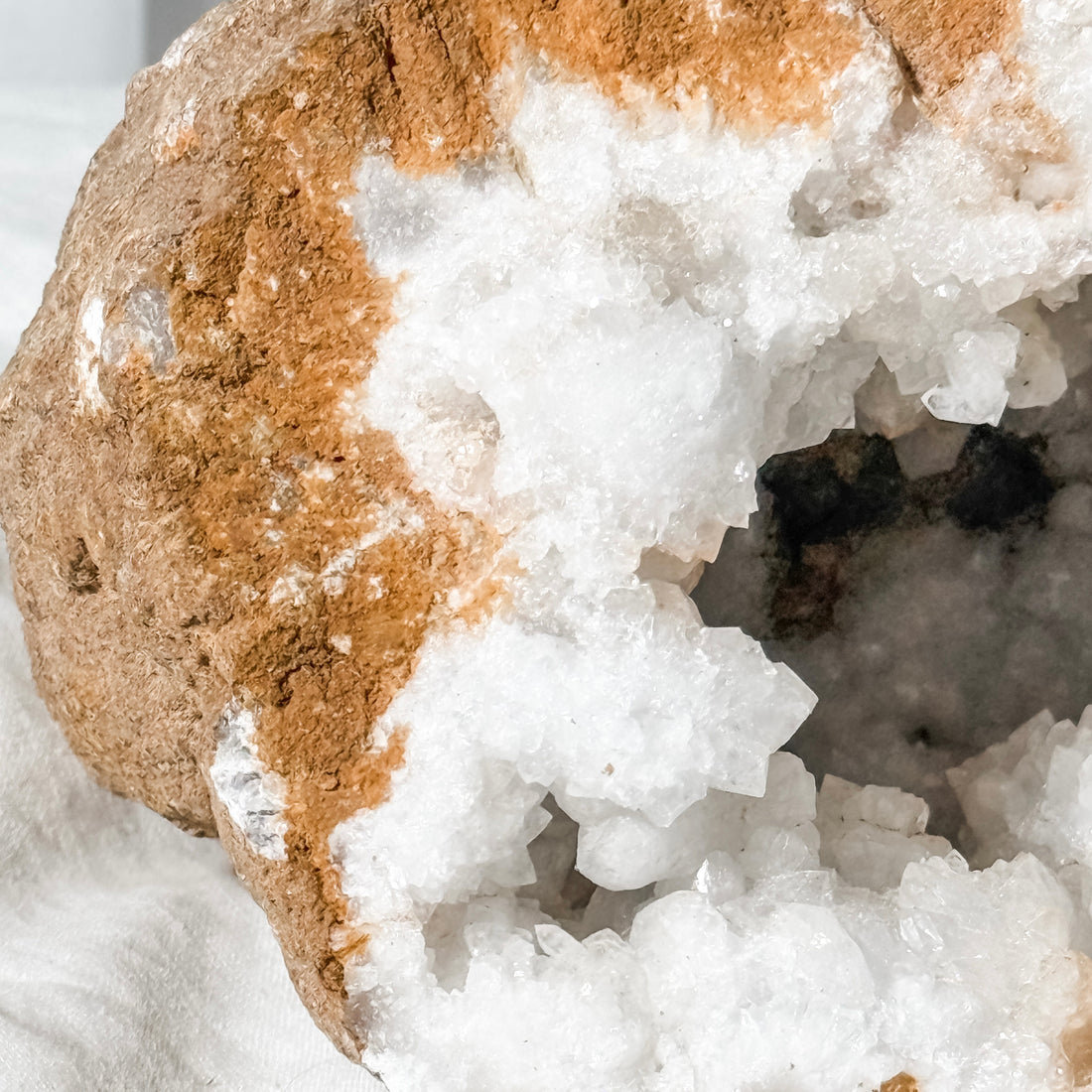 clear quartz geode HALF - 6A (matches with 6B)