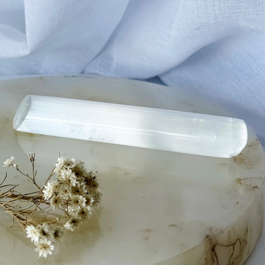 selenite wand - polished