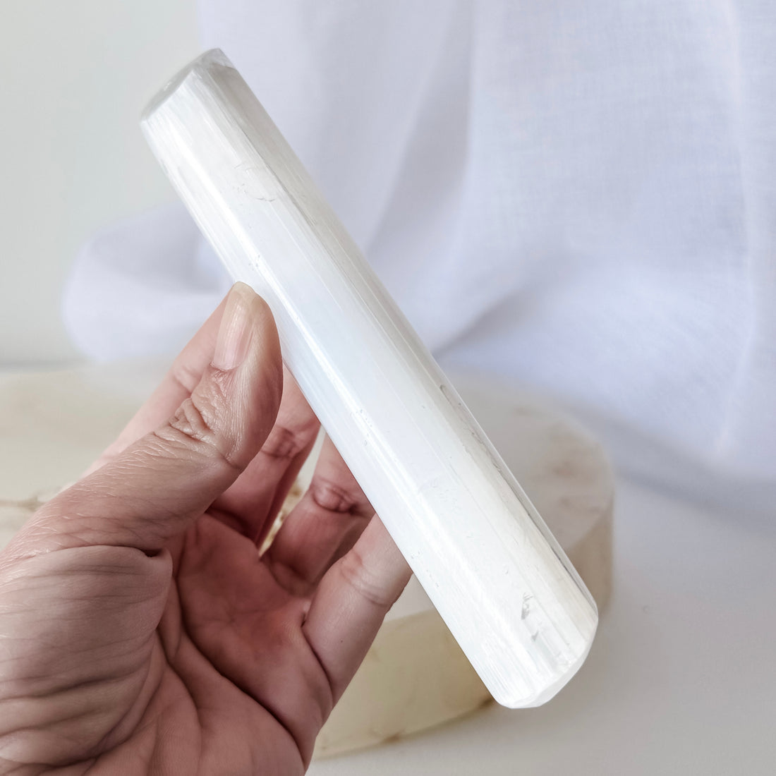 selenite wand - polished
