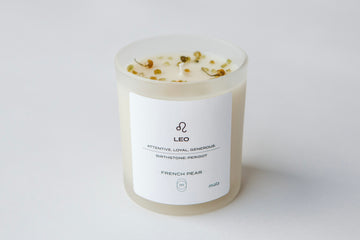 zodiac series - crystal infused candle - leo