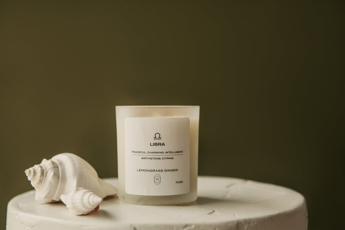 zodiac series - crystal infused candle - libra