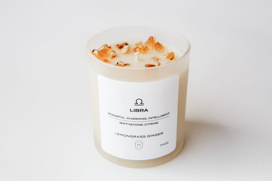 zodiac series - crystal infused candle - libra