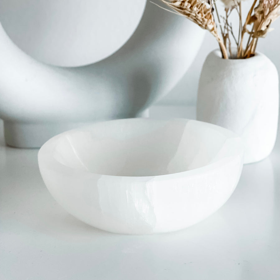 selenite round bowl