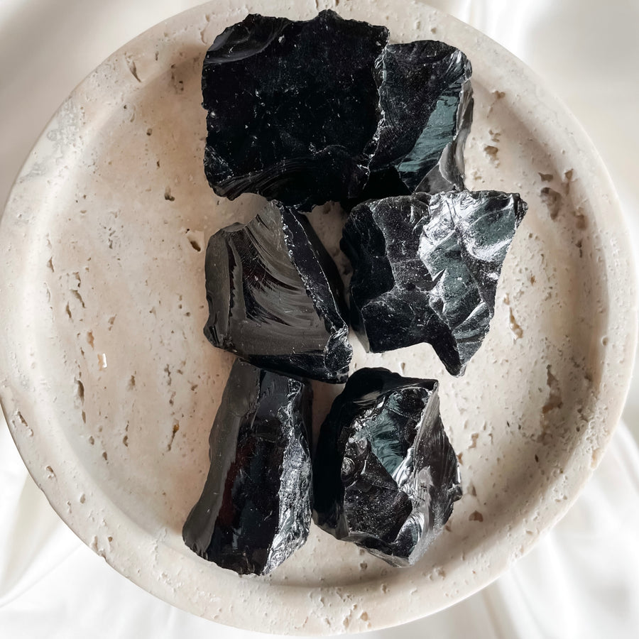 black obsidian rough