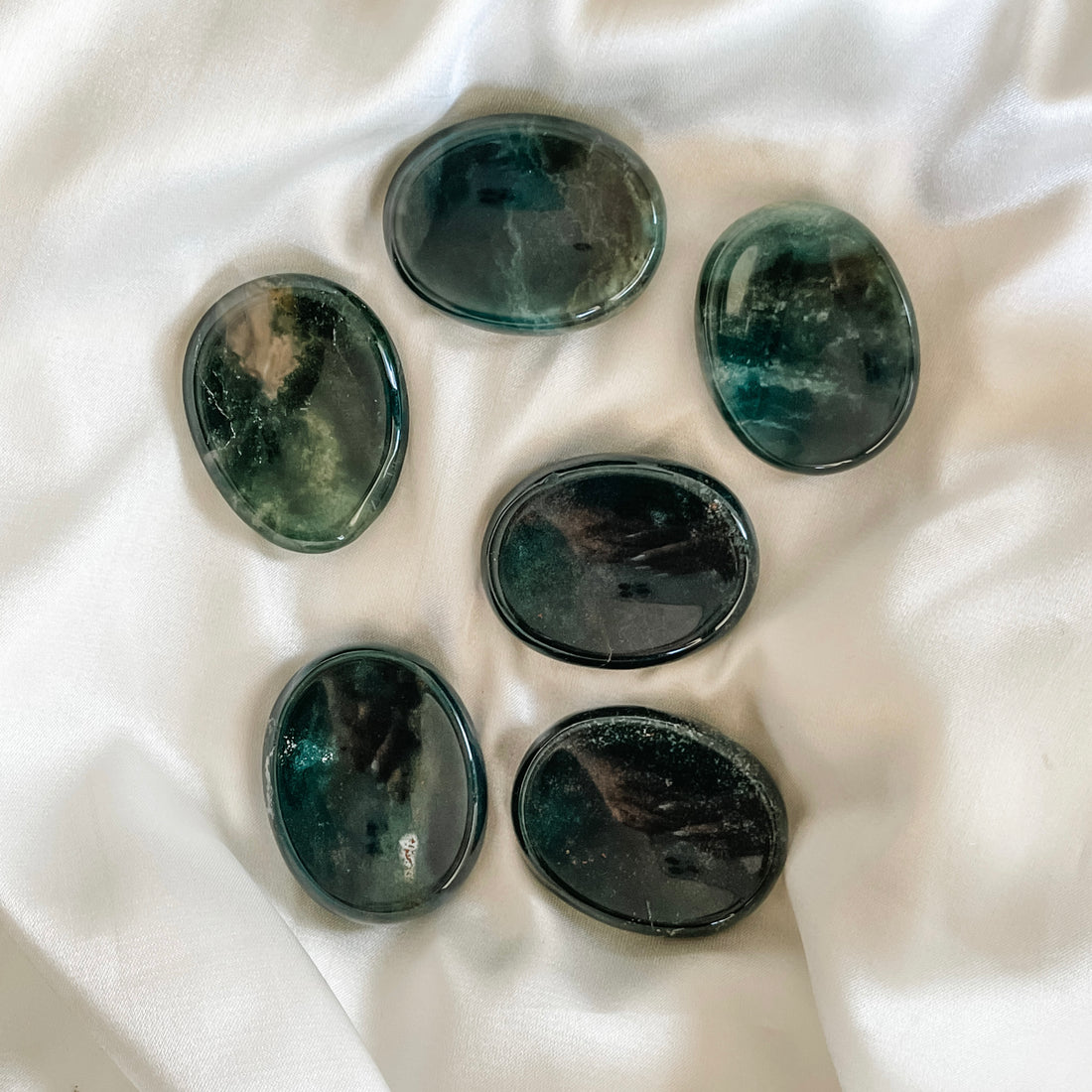 moss agate worry stone